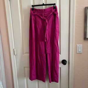 Ann Taylor Fuchsia Wide-Leg Pants